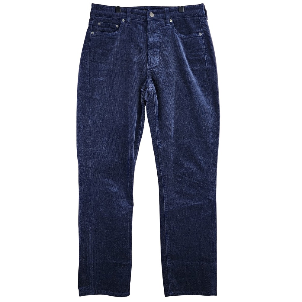 Quince High Rise Straight Leg Corduroy Pants Womens 8 Navy Blue Minimalist